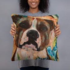 cuscino da lancio, decorazione casa, Staffordshire Bull Terrier, interior design, arte