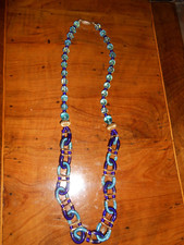 Vintage Archimede Seguso per CHANEL, collana in vetro di Murano, rara, blu e verde