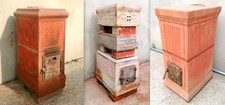 3 STUFE A LEGNA IN TERRACOTTA FUMISTERIA FORLIVESE BECCHI FORLI ORIGINALI D'EPOC