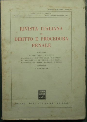 Rivista italiana diritto e - italiana, di