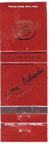 Matchbook cover george - cover,