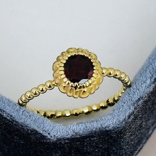 Anello granato rosso oro
