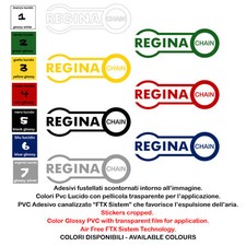 Regina Chain sticker sponsor moto adesivi pvc auto moto helmet 2 pz. cm. 10-13