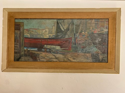 Quadro olio tela - il, porto
