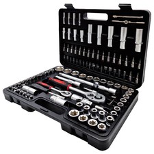 SET CHIAVI A CRICCHETTO BUSSOLA 108 PEZZI CON VALIGETTA PORTA ATTREZZI FAI DA TE