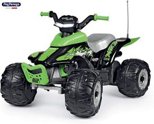 PEG PEREGO Corral T-Rex 12 volt Quad moto elettrica verde con luci nuovo-Italia