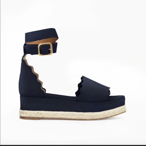 Sandali con zeppa - chloe, blu