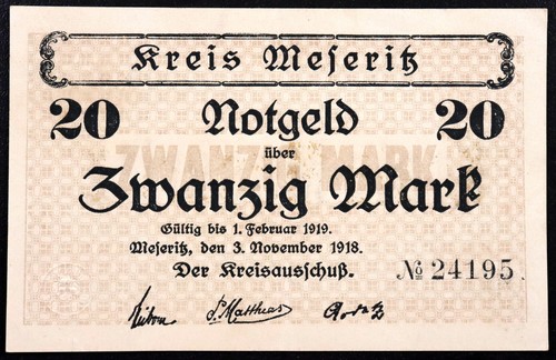Meseritz miedzyrzecz 1918 - /,