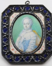Ritratto di Maria Teresa d'Austria,miniaturista francese del XVIII Secolo