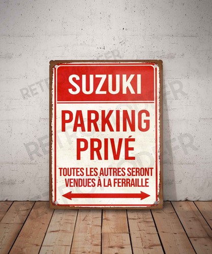 Plaque métal vintage suzuki - métal,