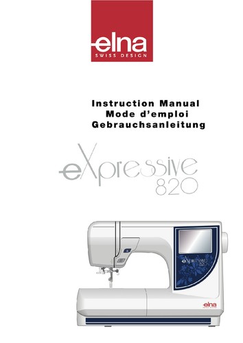 Elna expressive 820 - 820, manuale