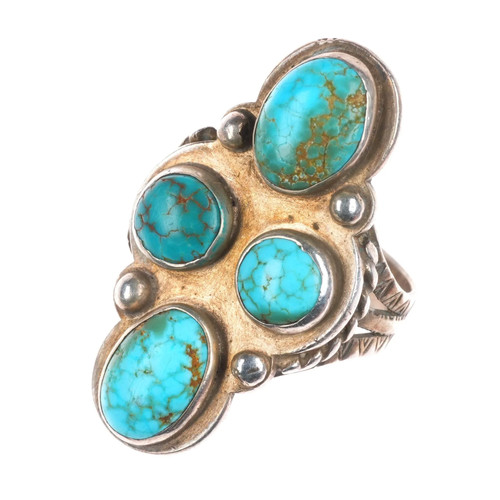 Anello turchese ragnatela alta - anello,