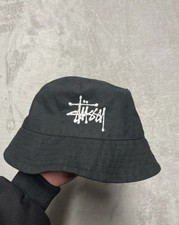 STUSSY BIG LOGO PLAID BUCKET STOCK HAT  cappello unisex 