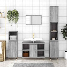 vidaXL Armadietto Bagno Grigio