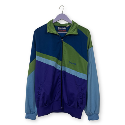 Felpa reebok vintage verde blu - reebok,