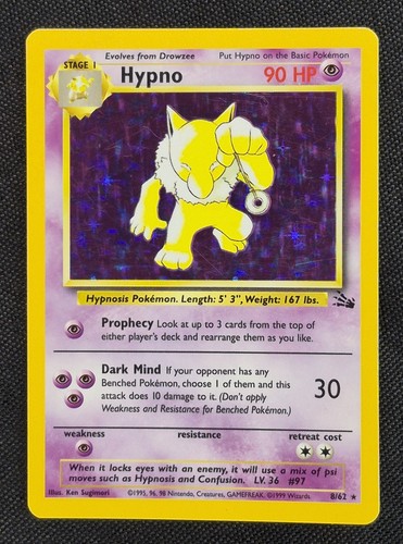 Hypno holo rare fossil - hypno,