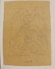 Josef Selleny, 4 x disegno, divinità romane, 1850 circa