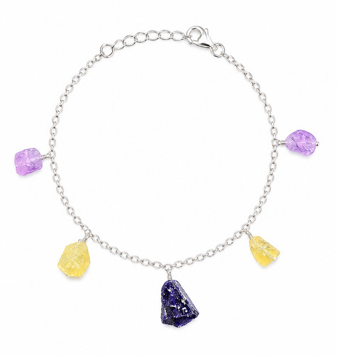Bracciale argento 925 pietre - argento, &