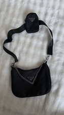 PRADA Vintage Nylon Shoulder Hand Bag Purse Black
