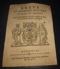 1606 Breve Paolo V Super