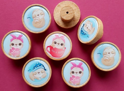 Simpatici pomelli legno - 4x,