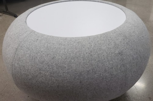Pebble stool pouf ottoman - pebble, in