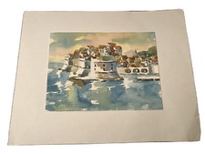 Acquerello Quadro Vintage N. Stanio Pittore Dubrovnik Croazia