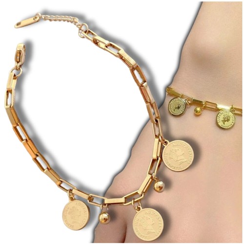 Bracciale dorato acciaio - bracciale,