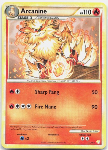 Arcanine 123 heartgold - 1/123, (heartgold