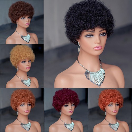 Human hair wig short - wig, afro