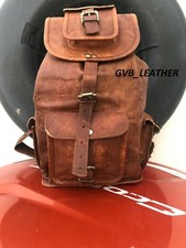 Zaino unisex in vera pelle fatto a mano da 20" zaino portatile borsa da viaggio
