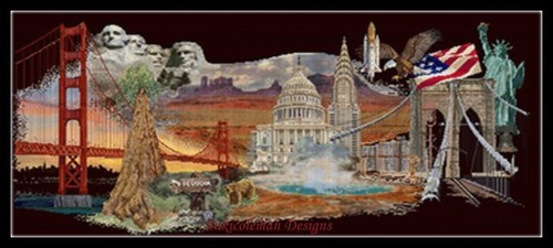 America modelli punto croce - america,