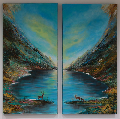Dipinto paesaggio dittico
