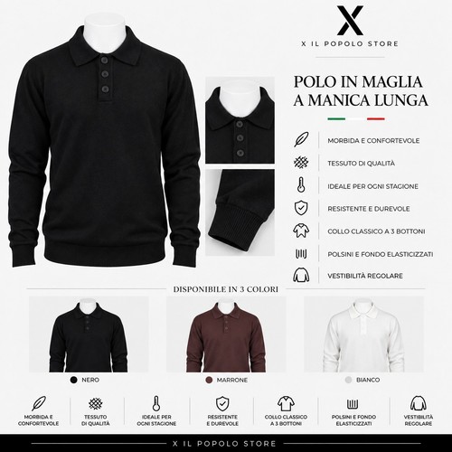 Polo uomo cotone manica - polo,