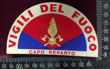 TOPPA PATCH VIGILI DEL FUOCO CAPO REPARTO ANNI 80-90 MEZZA LUNA RARITÀ