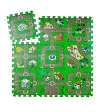 Tappeto Da Gioco Bambini Puzzle con immagini Strada, Città, Verde