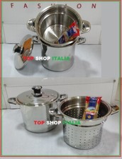 SUPER SPAGHETTIERA INOX DM 24 CUOCI PASTA BOLLIPASTA PENTOLA PASTA PASTAIOLA 