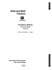 Manuale officina riparazione trattore John Deere 8430 & 8630 TM-1143
