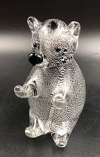 Scultura statua statuetta figura soprammobile orso Murano sabbia d'argento