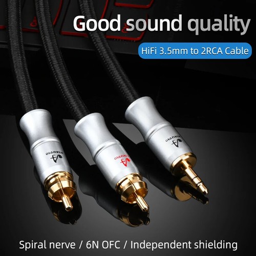 Cavo aux maschio hifi - maschio, 3,5mm