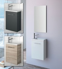 ARREDO BAGNO MOBILE SOSPESO LEGNO 40 SPECCHIERA LAVABO DESIGN MODERNO MICRO