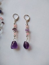 ORECCHINI DONNA PENDENTI FATTI A MANO CON PIETRA DI AMETISTA