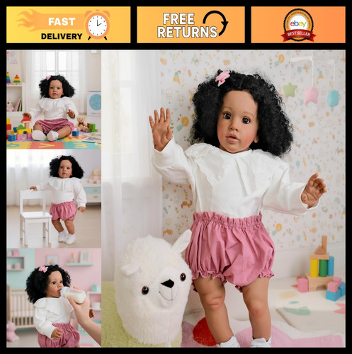 Lifelike black reborn baby - 26",