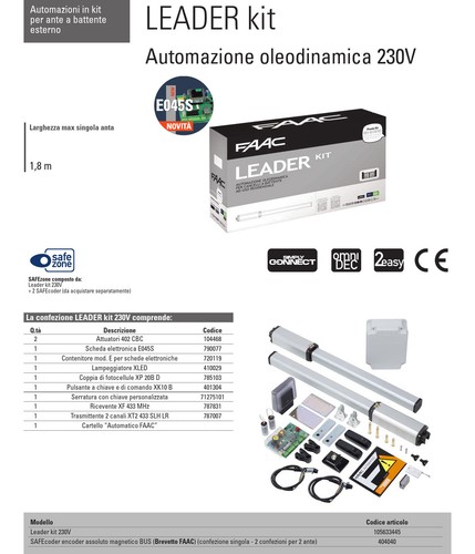 Faac leader 402 kit 105633445 - leader,