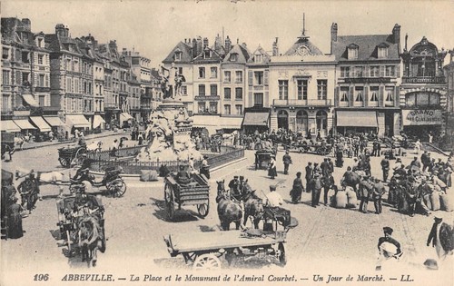 Cpa abbeville place et - abbeville,
