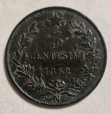 5 CENTESIMI 1862 VALORE N