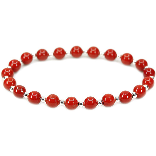 Bracciale rosso argento - bracciale,