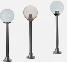 SFERA GLOBO PALLA DA PALO GIARDINO LAMPIONE 1 MT BIANCA TRASPARENT E27 CON BASE