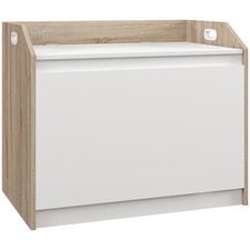 HOMCOM Cassapanca in Legno con Schienale e Contenitore 62.4x40x51.5cm Bianco
