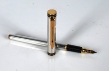 Penna stilografica -Waterman - Gentleman Ideal argento e oro 18 KT -